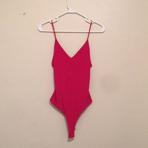Red tank bodysuit